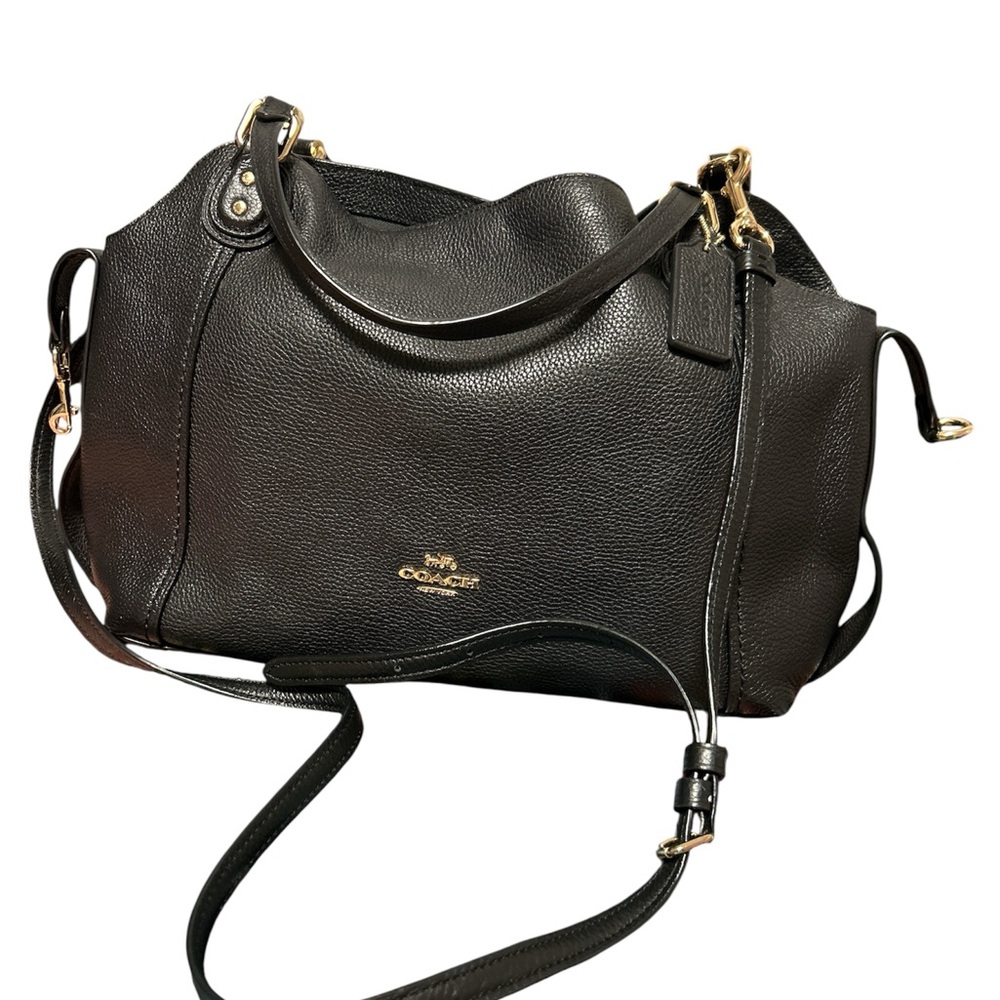 Coach Black Pebbled Leather Shoulder Bag